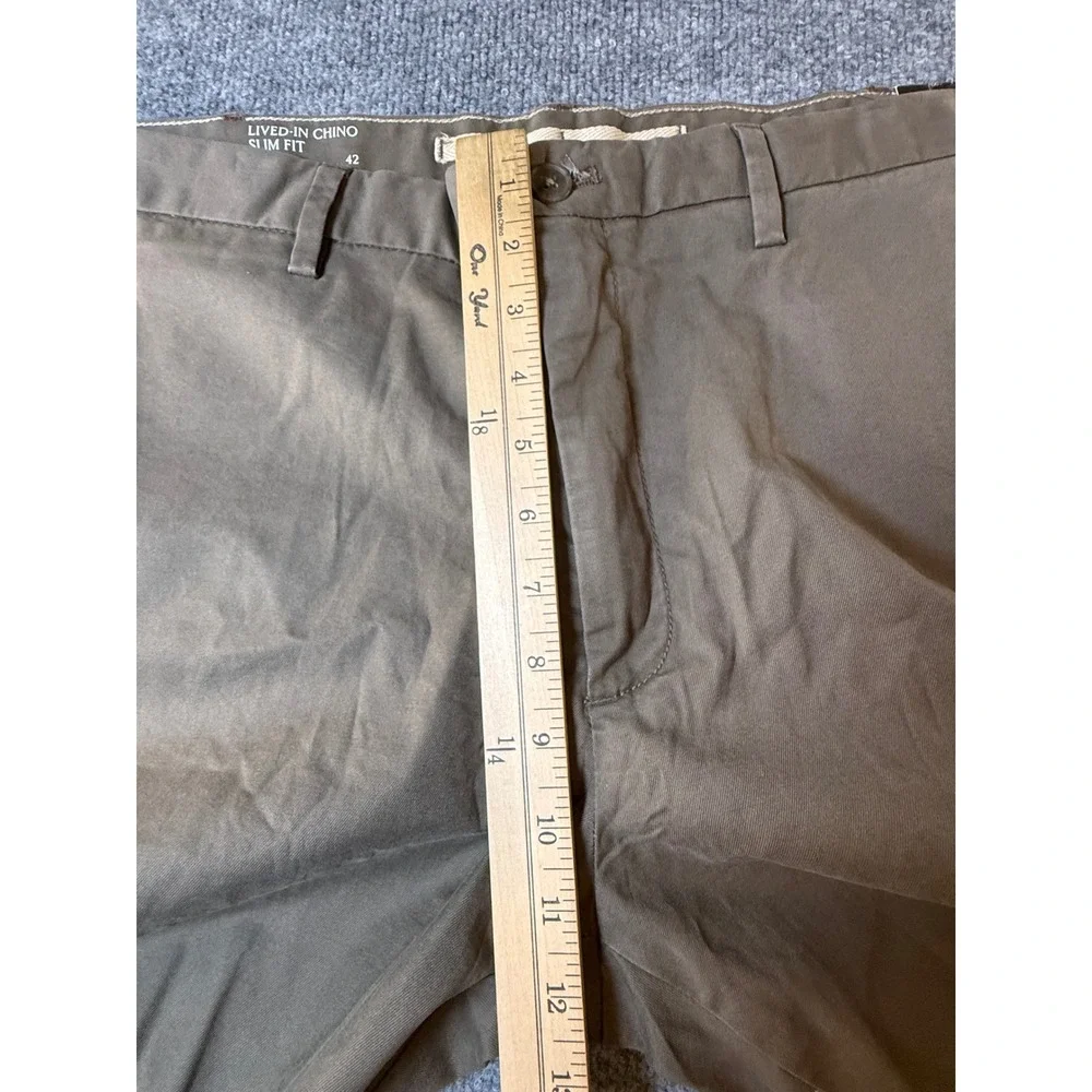 Banana Republic Mens Lived-In Chino Slim Fit Pants Khaki Brown 42x32 NEW